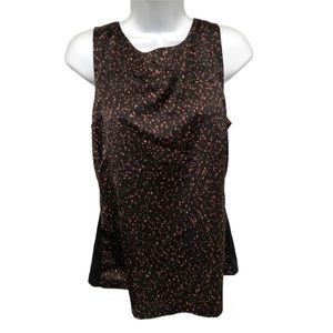 Ann Taylor Black Confetti Fire Sleeveless Tank Top Blouse